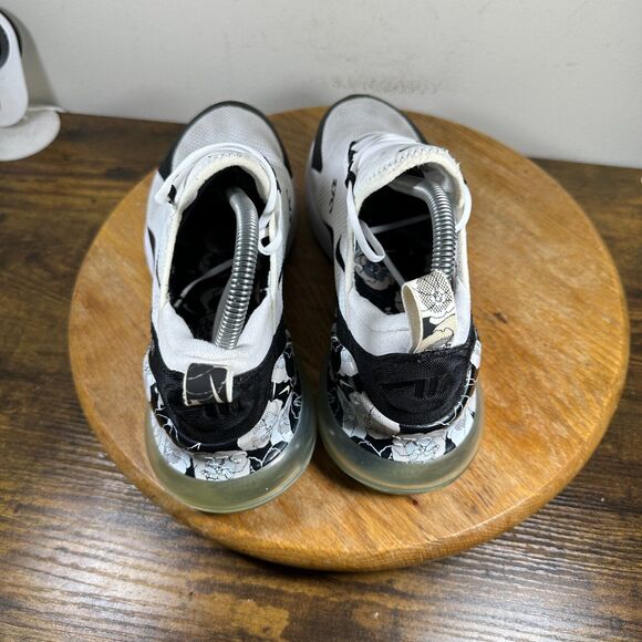 Nike Air Max 270 White Black Metallic Silver Women's Size 9.5 Shoes AR0499-100 - Picture 4 of 9